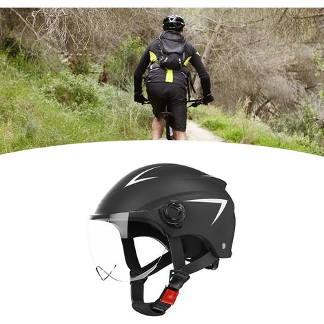 Casque de moto, protection solaire, casque modulable, toutes saisons, unisexe, noir. (1/5)