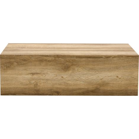 Mesa de centro rectangular con textura de vetas de madera 90 x 50 x 30 cm MDF sin montaje (1/5)