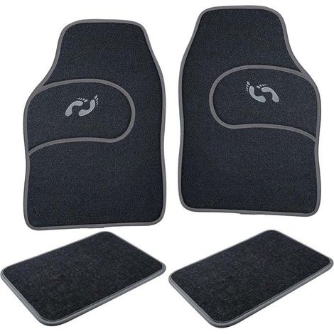 Tapis de sol auto - AVIZAR - 4 pièces - PVC floqué velours - Universel - Antidérapant noir (1/5)