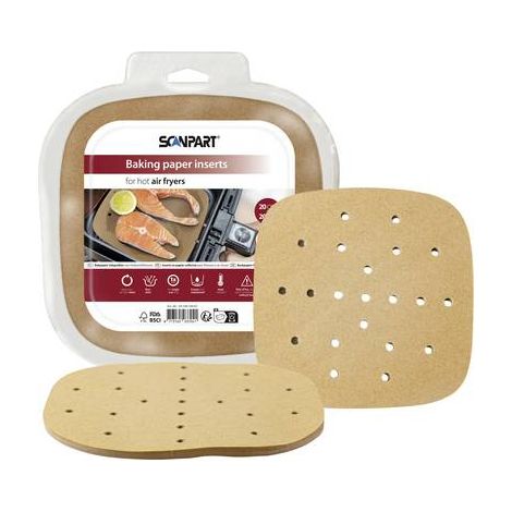 SCANPART Backpapier 20x20cm perf. Heißluftfritteuse 100 Stk