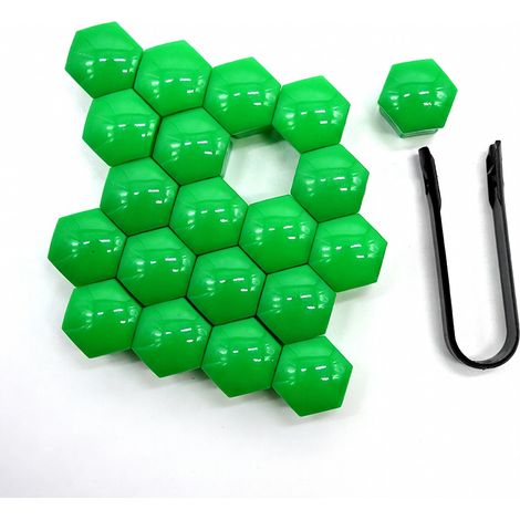 Tapones de tuercas de rueda T53 21 mm verde brillante (1/5)