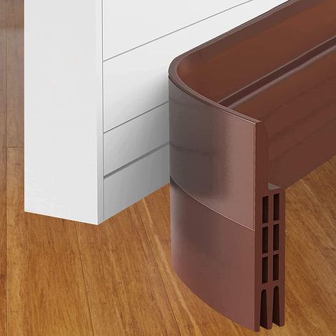 Calfeutrer Bas de Porte, 500 x 5cm Bas de Porte Adhési, Souple Silicone Isolant Phonique Thermique Blanc Bande d'étanchéité Anti Bruit Poussière Stop à l'air Froid Anti Souris Fourmi Cafard Insectes (1/5)