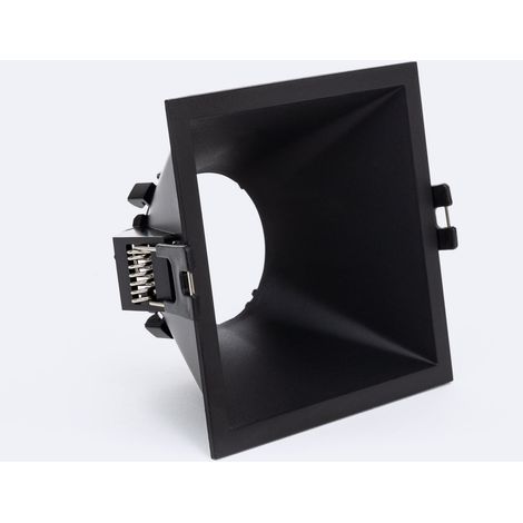 Portafaretto Downlight Quadrato Basso UGR per Lampadina LED GU10 Foro 85x85 mm Nero (1/3)
