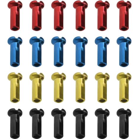 100pcs Bicycle Wheel Spoke Nuts Spoke Protectors for Mountain Bike Road Bike 14G / 2mm Diameter Steel Spoke Black Red Blue Gold Cycling Replacement Accessories (1/5)