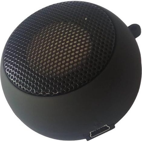 Longziming - Mini enceinte Bluetooth - Enceinte portable - Design compact avec câble audio intégré et batterie rechargeable - 1 pièce - Noir (1/5)