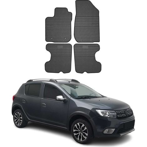 OMAC Tapis de Sol Compatible avec Dacia Sandero Stepway 2013-2018 Caoutchouc Noir