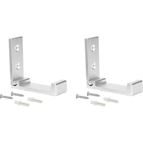 Filiyano-Lot de 2 cintres porte-manteaux, crochets pour serviettes, cintres muraux et de porte, crochets pliables en alliage d'aluminium (argenté)