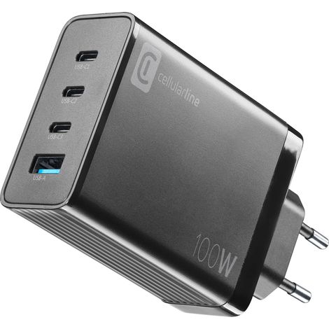 Cellularline Nano GAN 100W Ladegerät mit 4 Anschlüssen