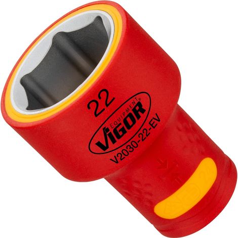 VIGOR Steckschlüsseleinsatz, EV, 3/8 (10 mm) Vierkant hohl, Außen Sechskant Profil, SW 22 mm (1/2)
