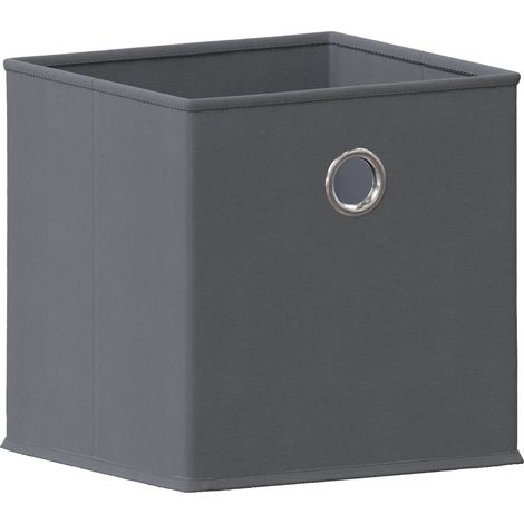 Grey Foldable Storage Box Basket Cube Storage Bookcase Fabric Basket, Set-of-10