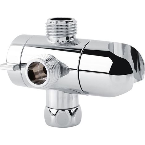 Mitigeur de douche 3 voies avec bras et support mural, valve de dérivation pour salle de bain, kit complet (1/5)