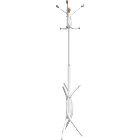 Porte-manteau sur pied pratique avec 9 crochets 176 x 40 cm style moderne couloir en fer blanc (1/5)