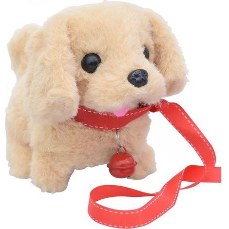 Chien jouet pour enfants, Mon chiot robot réaliste qui marche électroniquement, Peluche pour 2 à 8 cadeaux (Jaune clair) (1/5)