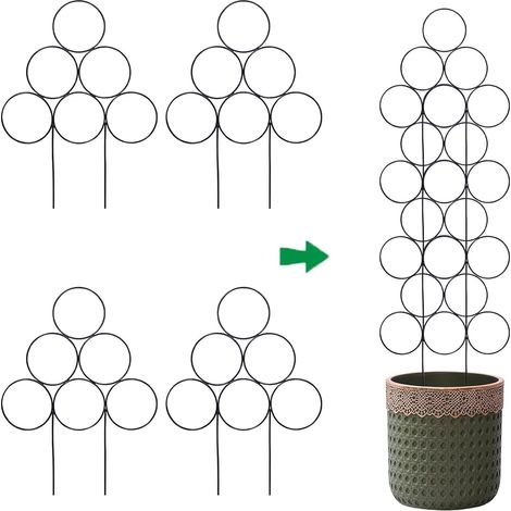 Set mit 4 Pflanzenstützen für Zimmerpflanzen, 30 Metallstützen, 1,5 cm hoch, für Kletterpflanzen im Innenbereich, kleine Gartenstützen, geeignet für Topfpflanzen (1/5)