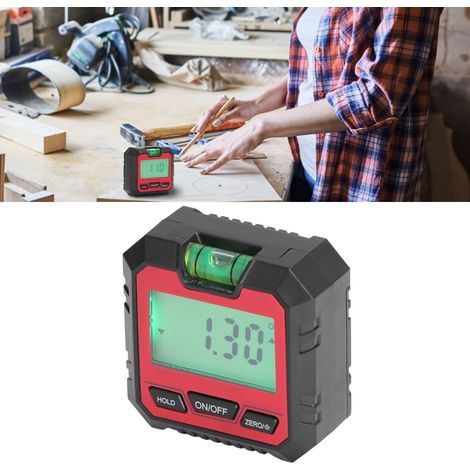 90° magnetischer digitaler Neigungsmesser, elektronischer Winkelmesser, Wasserwaage für Holzbearbeitung (rot) (1/5)