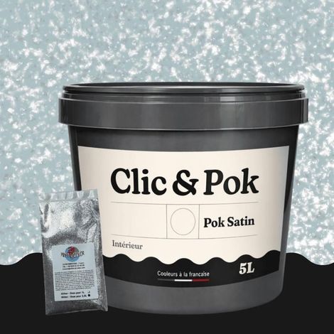 Peinture Effet Pailleté pour Murs & Plafonds - POK PAILLETTE - 5L - Ciel Orageux (1/4)