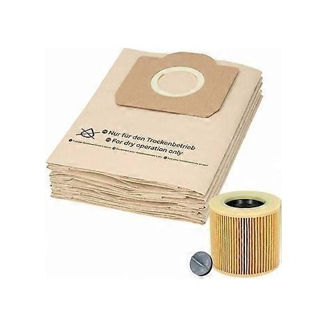 Sacs pour aspirateur EasyVac 3, protection du moteur pour pièces d'aspirateur eau et poussière, sacs filtrants en papier pour une meilleure qualité d'air, double filtration (1/5)