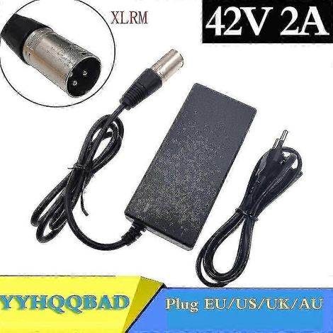 Chargeur 36 V 42 V 2 A pour batterie lithium 36 V pour vélo électrique avec connecteur XLR 3 broches - Édition XC 0621 (1/5)