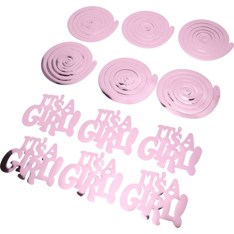 Décoration tourbillonnante rose, couleurs vives, avec crochets, idéale pour une baby shower ou une décoration de plafond pour fenêtre ou porte. (1/5)