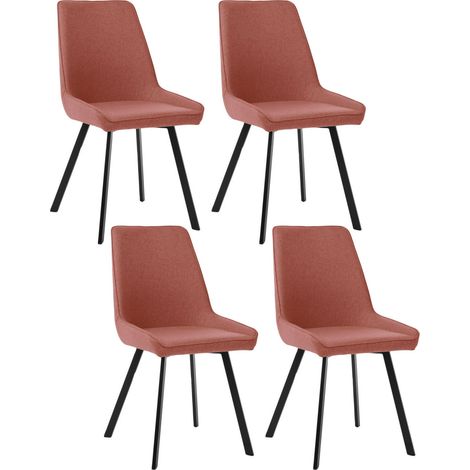 Set 4 Sedie 48x60xH87 cm in Microfibra Fox Ruggine (1/5)