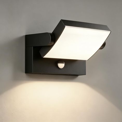Applique Murale Exterieur LED avec Détecteur de Mouvement Étanche IP65 Lampe Exterieur Murale, 24W 3000K-6500K Luminaire Exterieur en Aluminium, Orientable à 360°, pour Jardin, Porche (1/5)