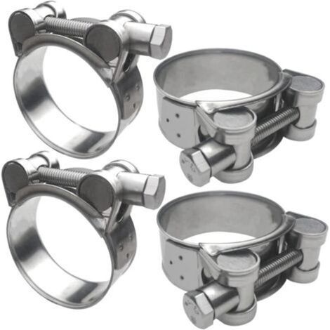 Kit de 4 colliers serrage en acier inoxydable 304 réglables – diamètre ajustable de 64 à 67 mm – pour engins de chantier, bateaux, motocyclettes et applications industrielles (1/4)
