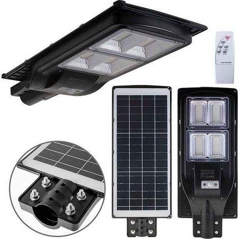 Lampada da parete solar lampione solare con sensore ip65 1x200w led 1300lm 6400k l.25xw.63xh.7cm nero