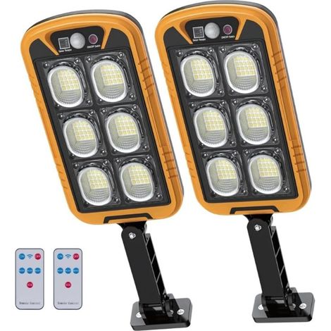 2er-Set Solar-LED-Fluter für den Außenbereich (2400 mAh, 4500 lm), leistungsstarke, ferngesteuerte Solarstrahler mit Solarpanel und Bewegungsmelder, ideal für Garten, Hof und Garage. (1/5)