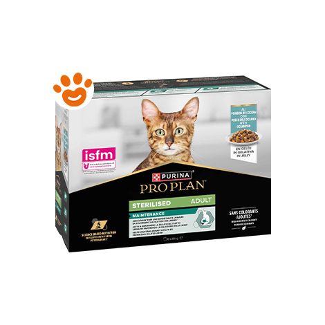 Purina Pro Plan Cat W Sterilised in Gelatina con Pesce Dell'Oceano  - Purina Pro Plan Cat W Sterilised in Gelatina con Pesce Dell'Oceano - Confezione Da 10x85 Gr