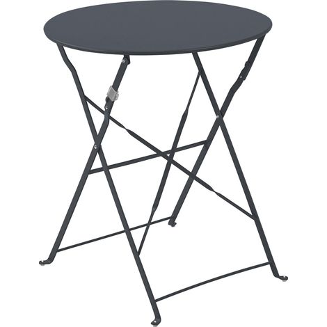 Table pliante en acier gris anthracite (1/3)