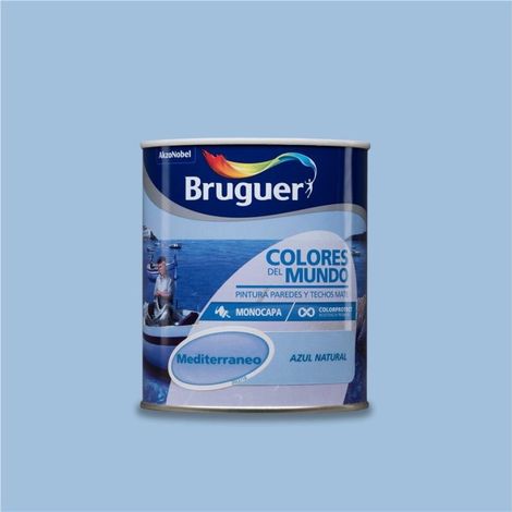Bruguer Colores del Mundo Pintura para paredes monocapa Mediterráneo Azul Natural 750 ml
