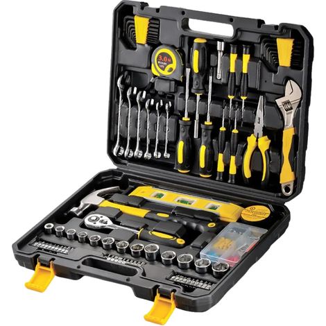 Juego de herramientas, colección de 108 piezas, caja de almacenamiento resistente, 108 piezas (1/2)