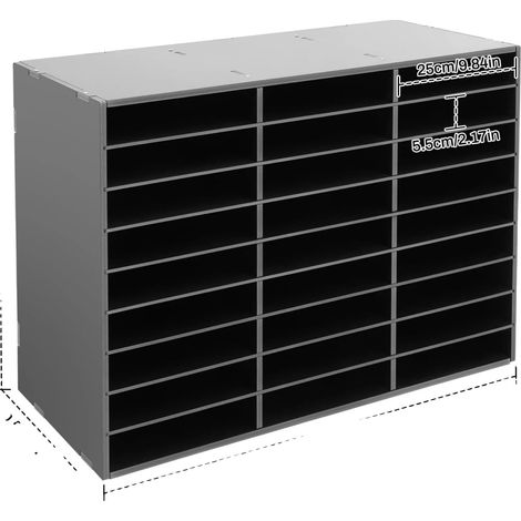 Dokumentenorganisator, Tischdesign, großzügige Stauraumfächer, schwarz (1/2)