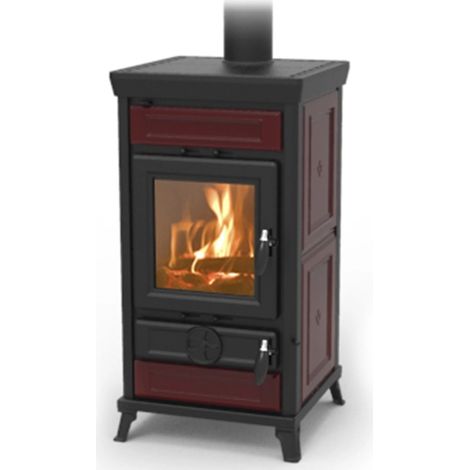 stufa a legna thermorossi "ilaria" in maiolica bordeaux 10,8 kw (1/2)