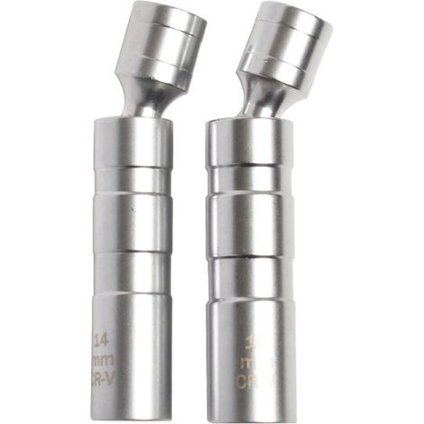 2 piezas: llave giratoria magnética universal para bujías de 14 mm y 16 mm con bisagra, extracción bujías pared delgada 12 puntas (14 mm/16 mm)