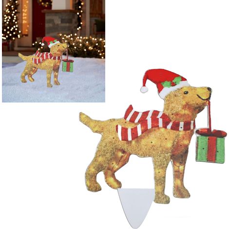 Weihnachtslichterkette mit Hundemotiv, Terrassendekoration, LED-Lichter, Weihnachtsdeko, Deko-Ornamente, Weihnachtshund 07 (1/5)