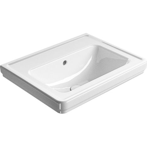 Lavabo en céramique CLASSIC 60x46cm, sans trou pour robinetterie, blanc ExtraGlaze (1/3)