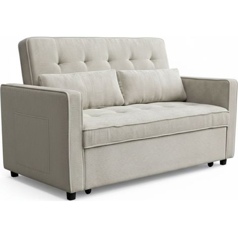 Canapé Convertible 2 Places "Kyara" 133cm Taupe