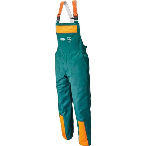 Schnittschutzlatzhose FJ Des.A,Cl.1,60,grün/orange (1/10)