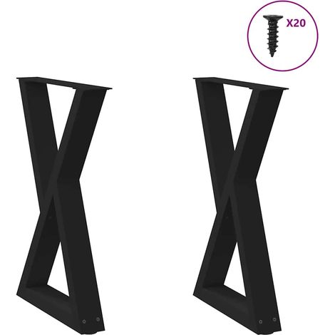 Esstisch Beine 2 Stk. Schwarz 50x(72-73,3) cm Stahl
