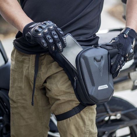 Sacoche De Jambe - Coque EVA Réfléchissante Ajustable - Pour Moto Vélo Randonnée - 1 Pièce (1/5)