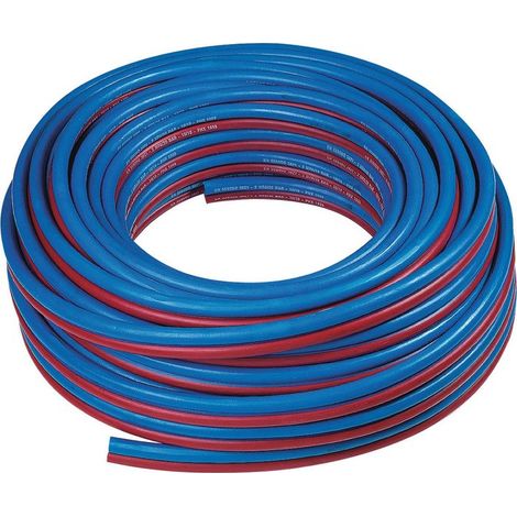 Tuyau caoutchouc bleu rouge pour oxygène et acétylène – Flexible EN 559 – Soudure et découpe à flamme – 10 bar – Besoin D'Habitat