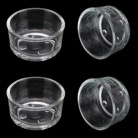 4 x Verre Reptile Mangeoire Nourriture Eau Bol Mangeoire Bol Tasse Lavabo Plateau à nourriture pour petits animaux Reptile Lizard Spider Scorpion Maïs Serpent Centipede criquets
