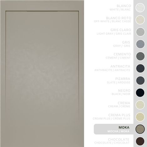 SOULBATH Piatto Doccia Ultra Sottile Antiscivolo – Resina Gel Coat - Finitura Liscia/Pietra – MOKA - 160x90 - Griglia integrata in tinta (1/5)