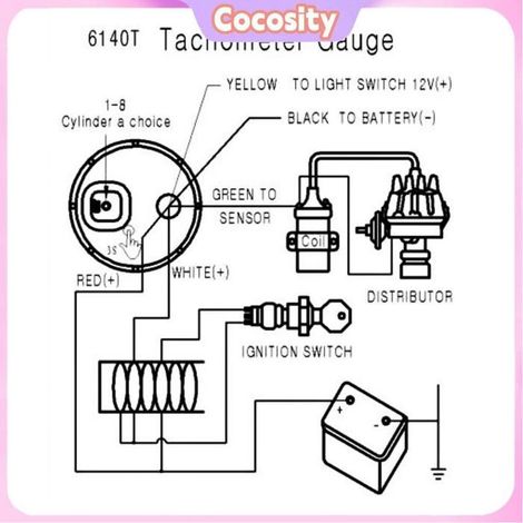 Cocosity tachymètre numérique Tachymètre Automatique LED Super Brillante 0-8 000 Tr/min Lumière Bleue pour moto compteur Noir