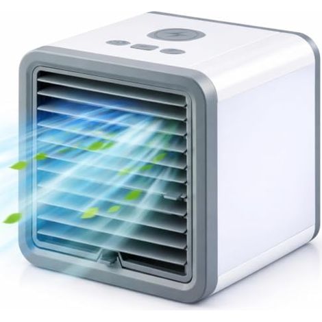 Luftkühler mit Wasserkühlung – Mini Klimaanlage ohne Abluftschlauch, Tischventilator leise 45 dB, USB Ventilator klein, Touch, 3 Stufen, LED-Licht, Verdunstungskühler für Büro & Schlafzimmer (1/5)
