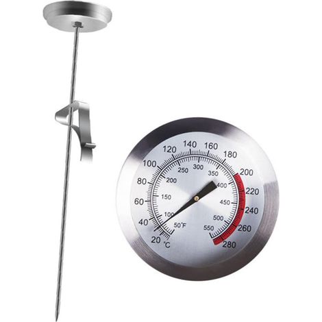 Thermomètre à Viande Cuisine 21cm en Acier Inoxydable et Verre (1/5)