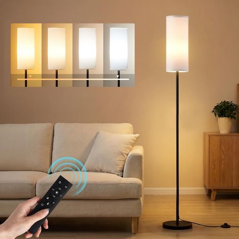 Living Room Floor Lamp, Modern Dimmable Floor Lamp Floor Lamp with Remote Control, 4 Colour Temperatures, Vintage Lamp for Living Room, Bedroom, Office (Bulb Included) (1/5)