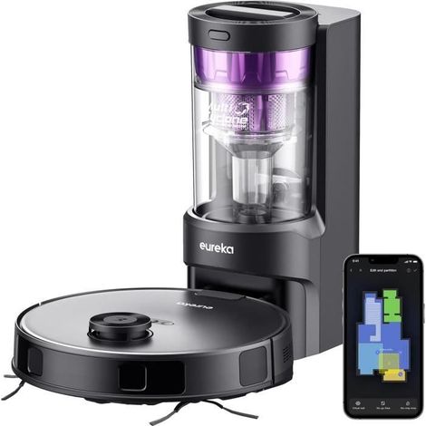 Aspirateur Robot Laveur - EUREKA - NER E10s Ultra - 4000Pa - Autonomie 180 min - Navigation LiDAR