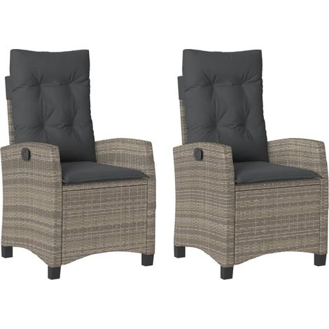 Maison Exclusive - Gartensessel mit Kissen 2 Stk. Verstellbar Gra